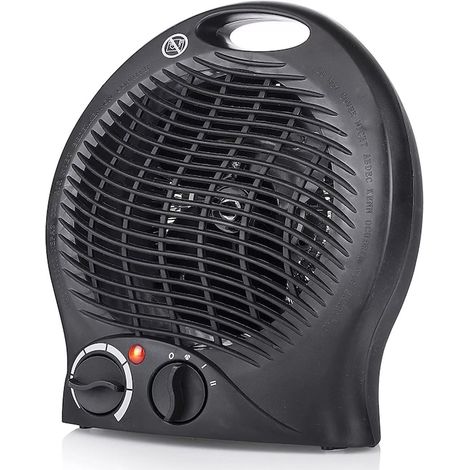 Chauffage soufflant Farelka, thermostat réglable, 3 niveaux de chauffage (1000 W et 2000 W), protection contre la surchauffe, noir (1/5)