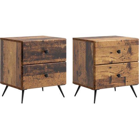 Maison Exclusive - Armadio da Notte 2 pz Legno antico 43 x 34,5 x 47,5 cm (1/5)