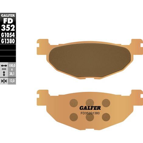 PASTILLAS DE FRENO GALFER KH408 DE METAL SINTERIZADO (DORADO) PARA SCOOTER