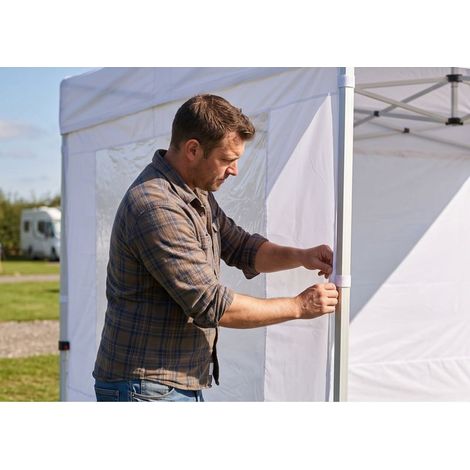 Laterales Individuales Carpas Plegables - Lateral con Ventana 3 Metros para Carpas 3x2 Master - Blanco (1/5)