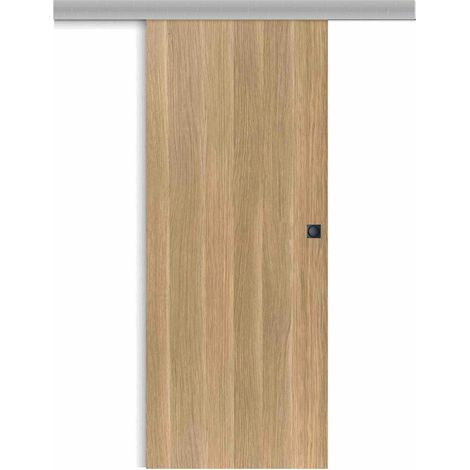 Porte coulissante applique Matild 93 cm avec cuvette carrée noire