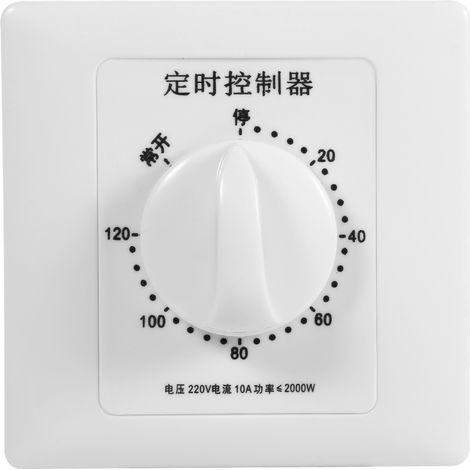 Interrupteur Minuterie Mécanique Murale AC 220V 50Hz 2000W 10A pour Pompe Intérieur Programmable Compte à Rebours 120 Min Modèle 86