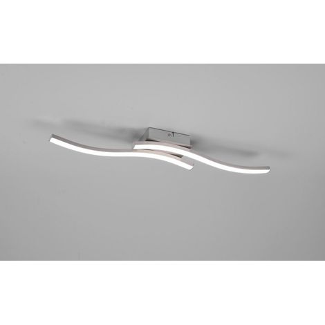 Plafoniera Design Doppia Bacchetta Ondulata Led 4000k Route Nichel Trio Lighting (1/4)