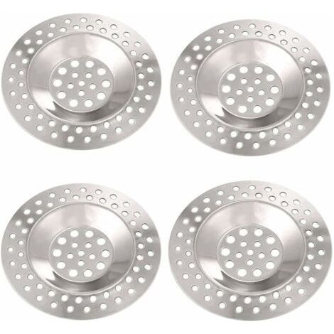 Filtre evier inox 4 Pièces Filtre Lavabo de Décharge en Acier Inoxydable Filtre Evier Ccuisine Bouchon Évier de Bonde Avabo pour Cuisine et Salle de Bain de Douche Diamètre 75mm (1/5)