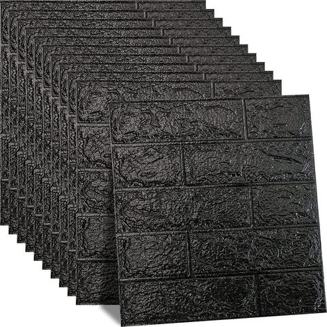 10 piezas de papel tapiz 3D con diseño de ladrillo, adhesivos de pared blancos con imitación de ladrillo, impermeables para decoración, panel decorativo de pared DIY para dormitorio, hogar, cocina (35 (1/5)