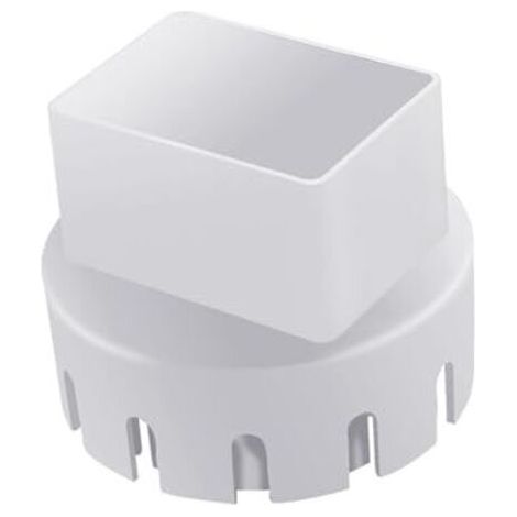 Adapter – Round to square gutter exhaust connector made of ABS plastic, transition piece for 3" and 4" exhaust pipes, durable--DTEKGAZ