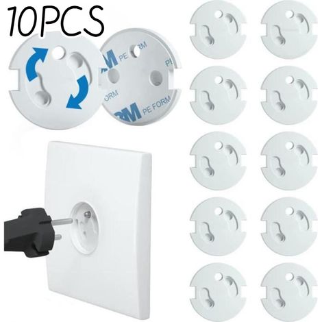 Lot de 10 protège-prises pour bébé, anti-contact et anti-électrocution. (1/5)