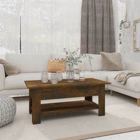 vidaXL Coffee Table Smoked Oak 102x55x42 cm Engineered Wood (1/5)