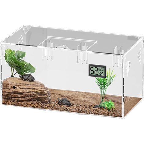 transparenter Acryl-Terrariumbehälter mit Hygrometer für Reptilien und Insekten (1/5)