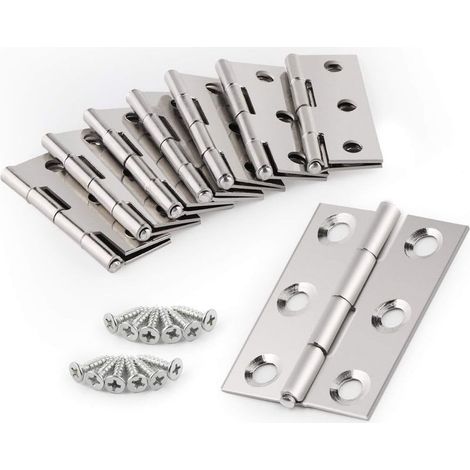 Connecteurs de charnières en acier inoxydable pour armoire de fenêtre - 20 pièces (argent) (1/5)