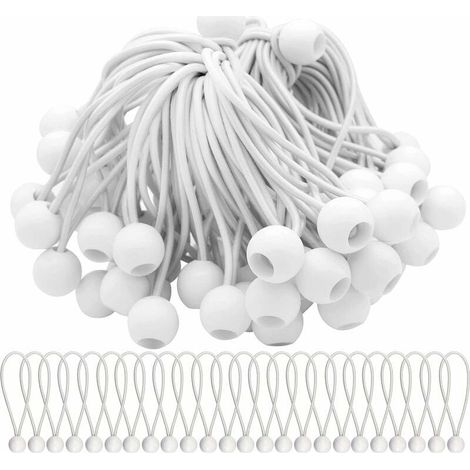 Lot de 50 tendeurs élastiques avec boules élastiques pour chapiteaux, tentes, banderoles et bâches (1/5)