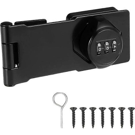 10 cm Bügelschloss für Schranktüren, robustes Sicherheitsschloss aus schwarzer Zinklegierung mit 3-stelliger Zahlenkombination (2er-Pack) (1/5)