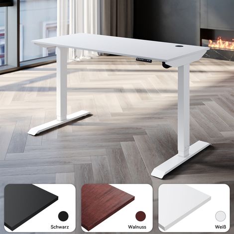 SONNI Tischplatte für höhenverstellbaren elektrischen Schreibtisch 120 x 60 cm Weiß