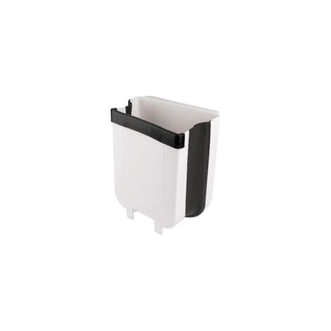 Poubelle pliable suspendue en plastique, grand format, couleur blanche, pratique pour cuisine et voiture (1/5)