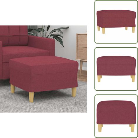 Contreplaqué - vidaXL Repose-pied Rouge bordeaux 60x50x41 cm Tissu - Mousse (1/5)