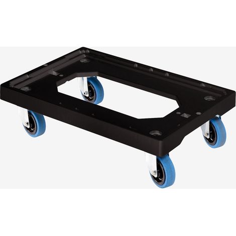 Socle rouleur 4 roues silence pivotantes - chape inox - noir - Gilac