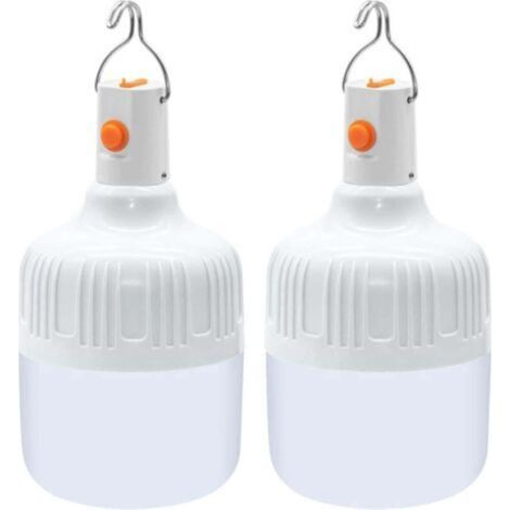 Set of 2 camping lanterns (150W), portable lamp with USB rechargeable batteries, super bright, for outdoor use, camping, tents, patios, and gardens