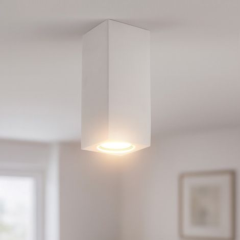 UNIVERSO GS-C140-Q PORTAFARETTO QUADRATO IN GESSO VERNICIABILE A MONTAGGIO SUPERFICIALE PER LAMPADINE GU10 e GU5.3 (1/3)