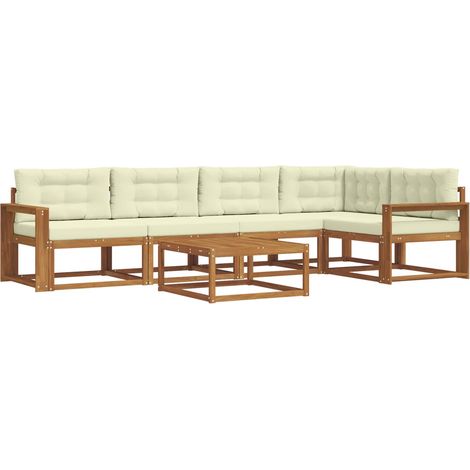 Outdoor Sofa Set with Cushion 6 pcs Natural and Cream vidaXL (1/5)