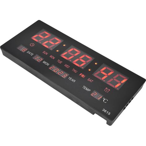 Digitale LED-Uhr 100–240 V, kreativer ewiger Kalender mit Thermometer, elektronischer Designer-Wecker für das Wohnzimmer (Modell 3615 mit Türklingel, Wanduhr mit eingebauter Batterie, Türklingel ohne (1/5)