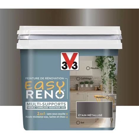 Peinture Multi-Supports V33 Easy Réno Etain 0,75 L