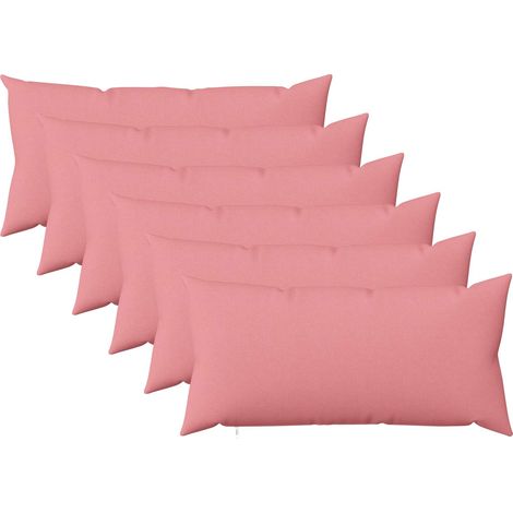 Coussin avec oreiller HEERLEN 6 pc Rose Tissu – corde en polypropylène