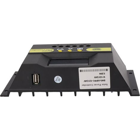 Contrôleur solaire MPPT 12V/24V avec écran LCD et fonctions de protection complètes pour systèmes d'énergie solaire 20A (1/5)