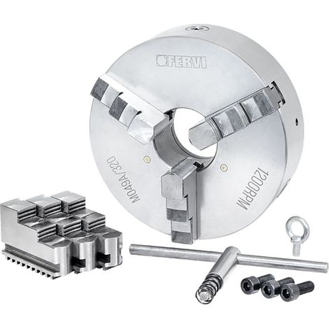 Fervi M049A/320 Mandrino a 3+3 griffe autocentrante di precisione per tornio (1/3)