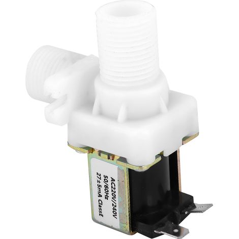 Électrovanne en plastique à angle droit, interrupteur de débit d’eau G1/4 pouce NC pour fontaine à eau, AC 220-240V (1/5)