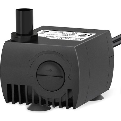 Pompe à eau submersible 80 GPH, 4 W, silencieuse, avec cordon d'alimentation pour F