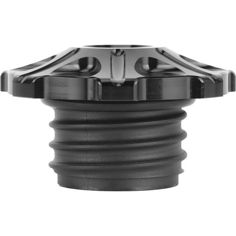 Cache réservoir d'huile rétro en aluminium usiné forme fleur noir hauteur 4,8 cm pour moto (1/5)