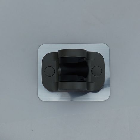 Support de pomme de douche, dimensions 12×8×5,5 cm, bicolore argent brillant et noir (1/5)