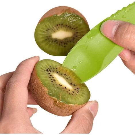 Kiwi-Set mit 10 Plastiklöffeln für Obstschäler und Küchenutensilien, Kiwischäler, Löffel, Plastiklöffel, Obstmesser, Farben zufällig (1/5)
