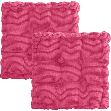 Lot de 2 coussins d'assise - 40 x 40 cm - Pour chaise et sol - Coussin épais matelassé avec rembourrage 100 % coton PP - Pour intérieur et extérieur - Coussin de sol pour banc, chaise de jardin et (1/5)