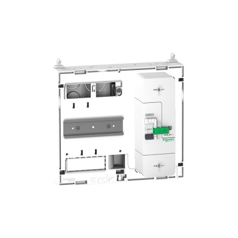 Schneider - Platine avec Disjoncteur branchement EDF 60A - Su00e9lectif - 500mA - 1P+N - Ru00e9f : SCHPLATDB60 (1/3)