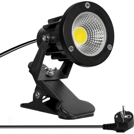 Lampe Spot LED COB avec Pince 7W Étanche IP65 Câble 3m Éclairage Intérieur et Extérieur Lumière blanche 1 (1/5)