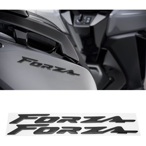 Paire d'autocollants 3D FORZA pour moto Honda FORZA 300, 125 et 250 (noirs). (1/5)