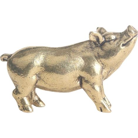 Statuette de cochon en laiton, figurine d'animal de compagnie pour le thé, décoration de table, mignon animal de compagnie Kung Fu miniature pour la décoration intérieure de voiture, accessoires artis (1/3)