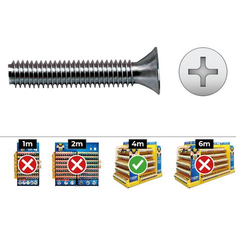 Caja 250 unid. tornillo metrico avellanado phillips din/ref965 ø5x30mm zincado celo