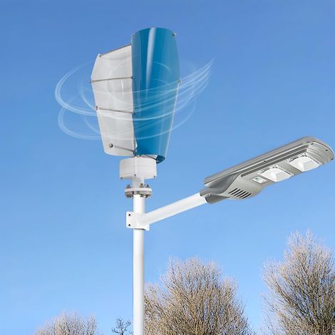 Générateur de vent vertical, 100W 12V kit d'éolienne d'arbre portable avec contrôleur pour l'énergie industrielle domestique de RV marin (bleu + blanc) (1/5)