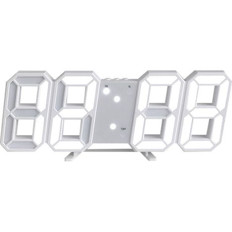 1 Horloge murale LED, commande vocale, luminosité réglable, affichage 3D, température, salon chambre bureau (1/5)
