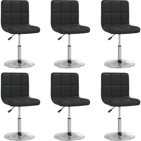 Chaises de salle à manger 6 pcs Noir Similicuir 39 (1/5)