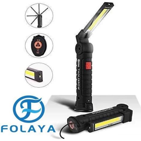 FOLAYA Lampe de Travail COB Baladeuse LED 800LM Ultra Lumineuse, USB Rechargeable (1/4)