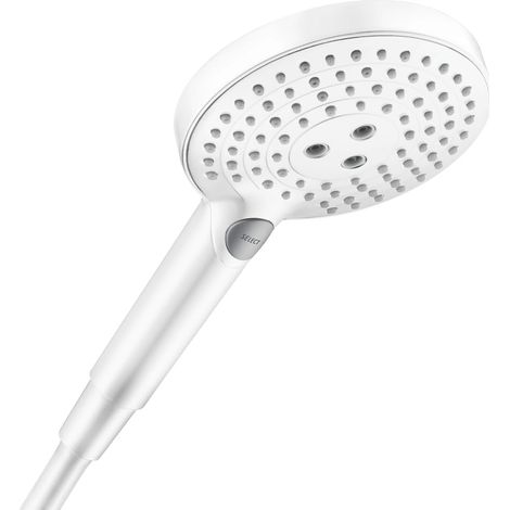 hansgrohe Raindance Select S - Doccetta per doccia a risparmio idrico 8 l/min (EcoSmart), Doccino con 3 getti (incl. PowderRain), Soffione doccia con funzione anticalcare, bianco opaco, 26515700 (1/5)