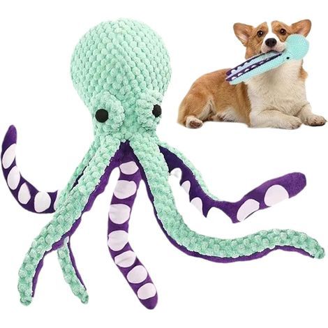 Générique Jouet Chien Pieuvre Jouets en Peluche pour Chiens,Jeu Interactif De Dentition avec Son Couchant pour Piscine Intérieure Plage Et Temps (1/5)
