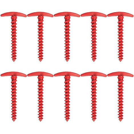 Lot de 10 piquets de tente ultralégers et résistants pour l'extérieur, 14,5 cm, en nylon plastique avec vis à spirale, pour auvents et autres tentes.
