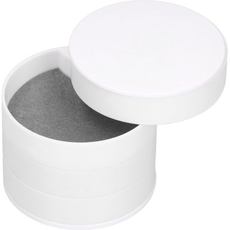 Coffret à Bijoux Rotatif 4 Étagères Blanche, Boîte de Rangement Poussiéreuse avec Couvercle, Organiseur Multilayer pour Colliers, Boucles d'Oreilles et Accessoires (1/5)