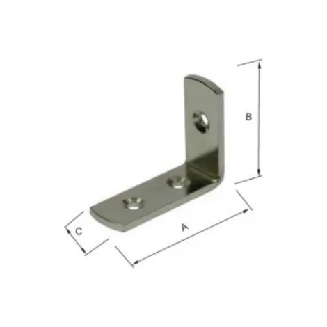 LASTRINA ANGOLARE 3 FORI MM.25X33X12 NICHELATO