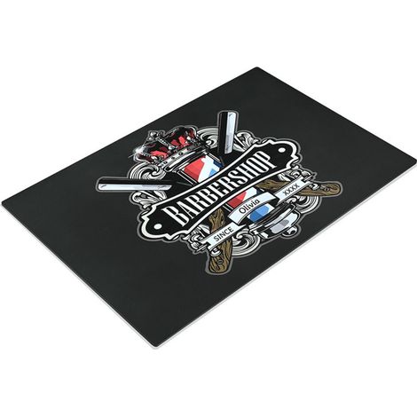 Tapis de coiffure en PVC - Antidérapant et résistant à la chaleur, pour une utilisation en salon et à domicile (1/3)