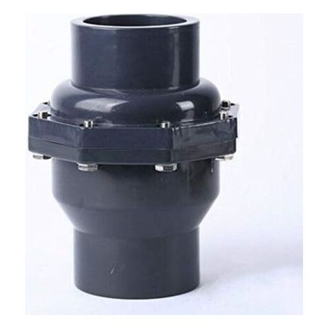 Clapet anti-retour à bascule en PVC avec double raccord pour tuyau de pression métrique (DN25 Φ32 mm) (1/5)